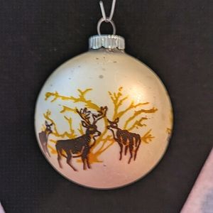 6 Shiny Brite Golden Deer Mercury Glass Christmas Ornaments